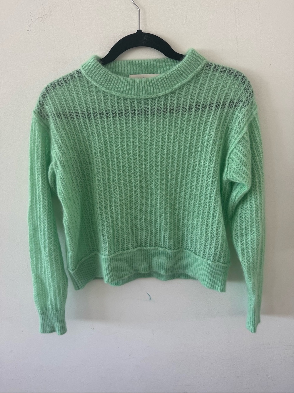 Kilte Green Nicci Cashmere Silk Alpaca blend Crewneck Knit Sweater- size 1 small - Picture 2 of 8
